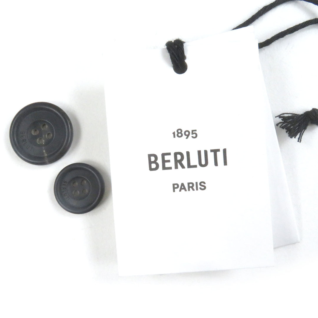 美品□BERLUTI ベルルッティ カリグラフィ スクリット リバーシブル 中綿 ステンカラーコート ナイトブルー 52 イタリア製 正規品 メンズ