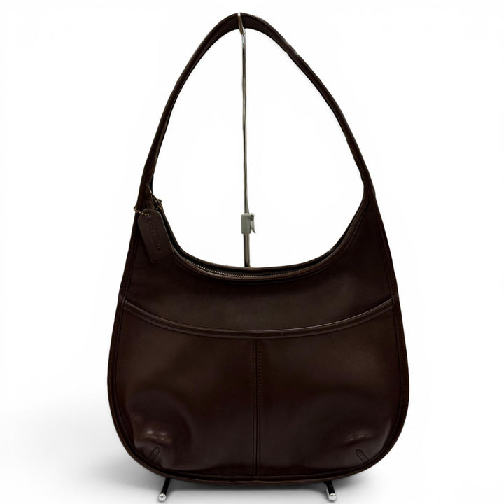 美品◇COACH オールドコーチ 9033 エルゴ 希少 チャーム付き グローブレザー セミショルダー ワンショルダーバッグ ブラウン レディース