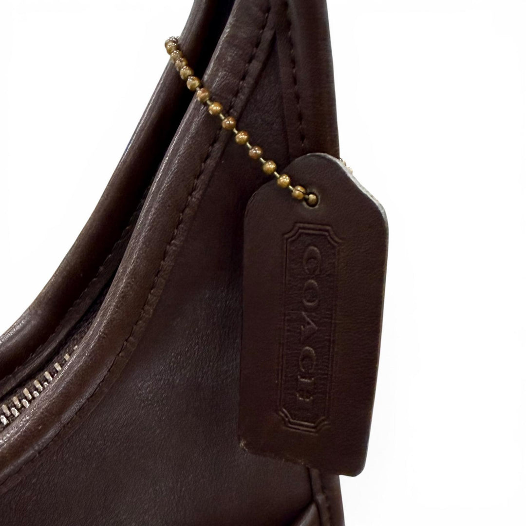 美品◇COACH オールドコーチ 9033 エルゴ 希少 チャーム付き グローブレザー セミショルダー ワンショルダーバッグ ブラウン レディース