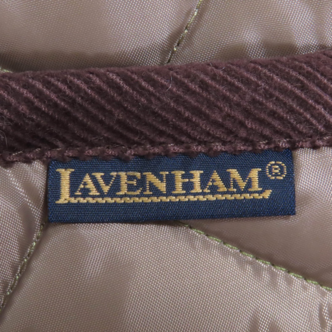 極美品◇LAVENHAM ラベンハム ロゴボタン コーデュロイパイピング キルティング ジャケット ブラウン 38 英国製 正規品 レディース