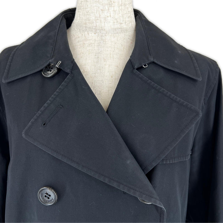 良品▲BURBERRY LONDON バーバリーロンドン 裏地ノバチェック ライナー付き 2WAY トレンチコート ブラック 46 日本製 正規品 レディース