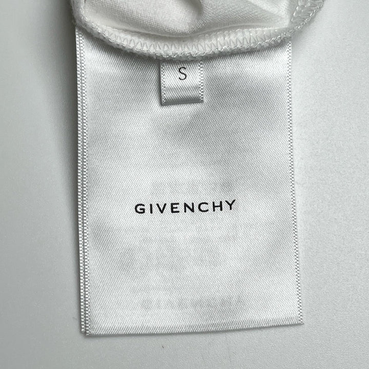 極美品▲GIVENCHY ジバンシィ BW70AS3YP7 コットン100％ クルーネック フローラル ロゴ刺繍 半袖Ｔシャツ ホワイト S 正規品 レディース