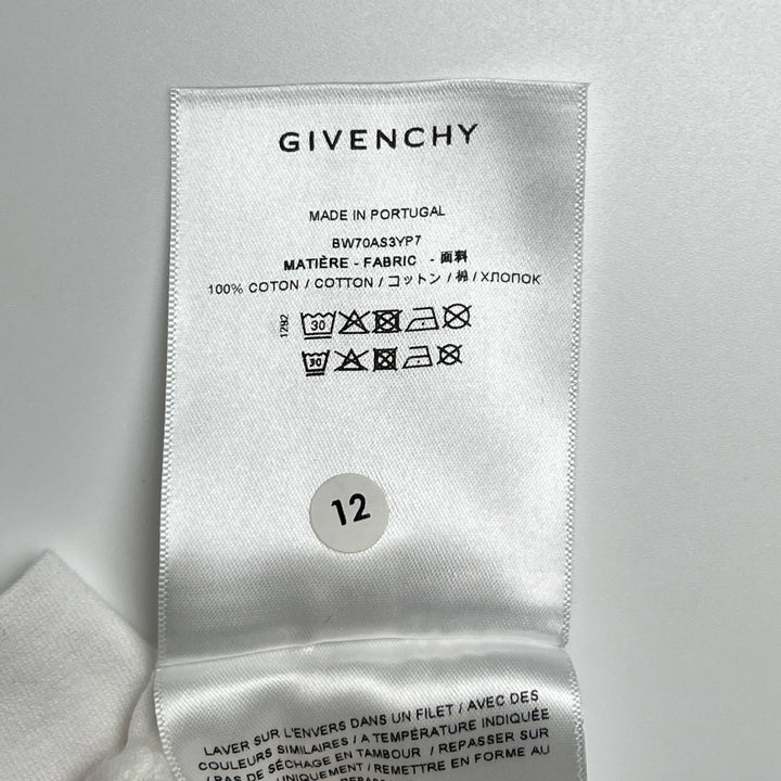 極美品▲GIVENCHY ジバンシィ BW70AS3YP7 コットン100％ クルーネック フローラル ロゴ刺繍 半袖Ｔシャツ ホワイト S 正規品 レディース