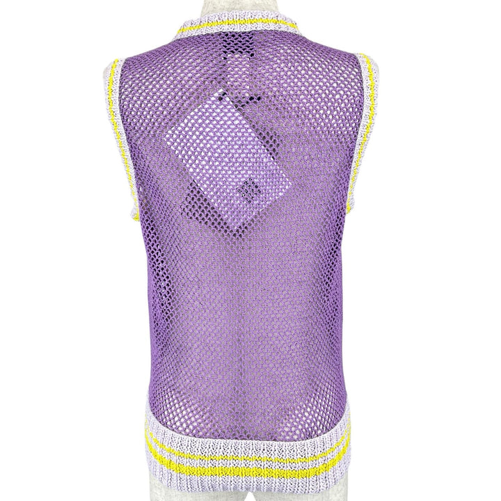 未使用品▲PATOU パトゥ KN05180335035 コットン100％ ハンドメイド クロシェ ベスト パープル S レディース タグ付き 定価148500円