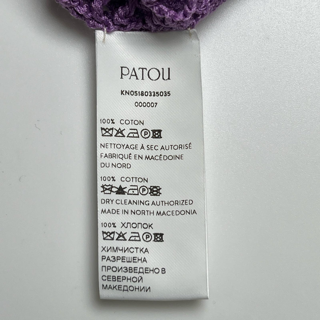 未使用品▲PATOU パトゥ KN05180335035 コットン100％ ハンドメイド クロシェ ベスト パープル S レディース タグ付き 定価148500円