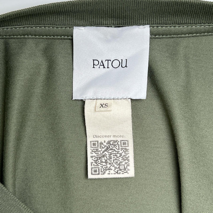 極美品▲PATOU パトゥ 22SS オーガニックコットン100％ フローラルロゴ 半袖Ｔシャツ グリーン XS 正規品 レディース