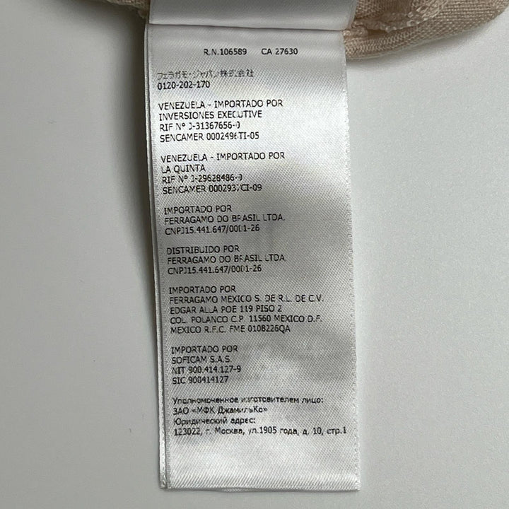 美品▲Salvatore Ferragamo サルヴァトーレフェラガモ ウール100％ ガンチーニ刺繍 ニットカーディガン ピンクベージュ S 伊製 正規品