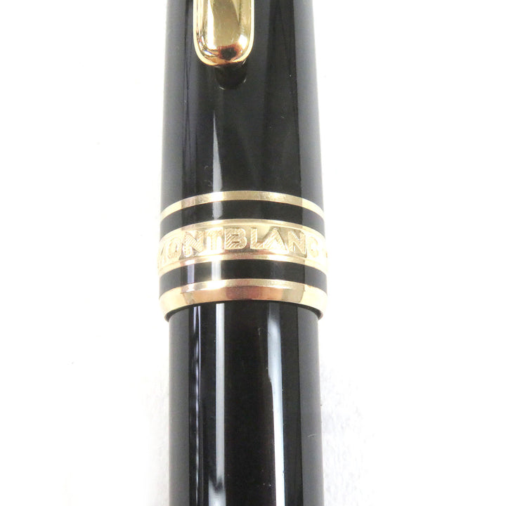 美品□MONTBLANC モンブラン マイスターシュテュック クラシック ペン先14K Mニブ キャップ式 万年筆 ブラック ゴールド ドイツ製 メンズ
