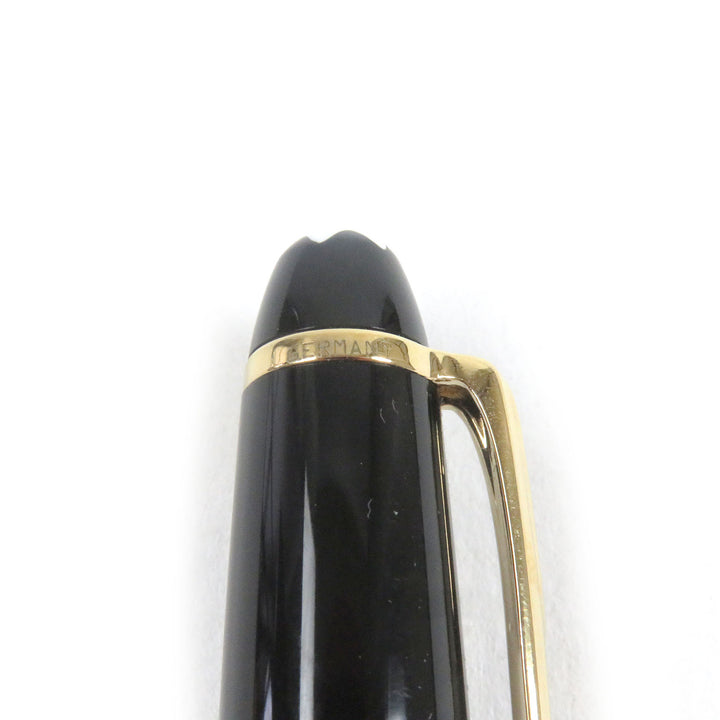 美品□MONTBLANC モンブラン マイスターシュテュック クラシック ペン先14K Mニブ キャップ式 万年筆 ブラック ゴールド ドイツ製 メンズ