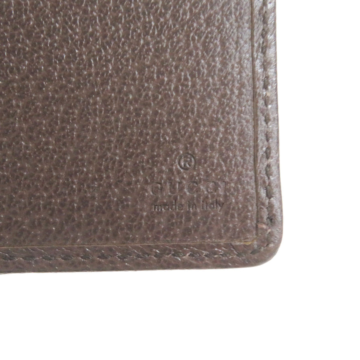 未使用品□GUCCI グッチ 699308 キャンバス レザー ジャンボGG コンパクトウォレット 二つ折り財布 ブラウン 箱・保存袋付き イタリア製