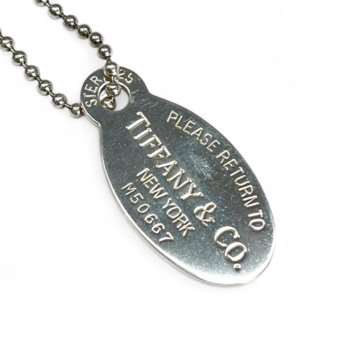 極美品▲TIFFANY&amp;Co. ティファニー リターントゥティファニー SV925 オーバルタグ ロング ネックレス シルバー レディース