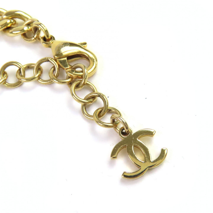 美品△CHANEL シャネル C24C ココマーク スター 星 ラメ パール チョーカー ネックレス アクセサリー ゴールド ホワイト 伊製 レディース