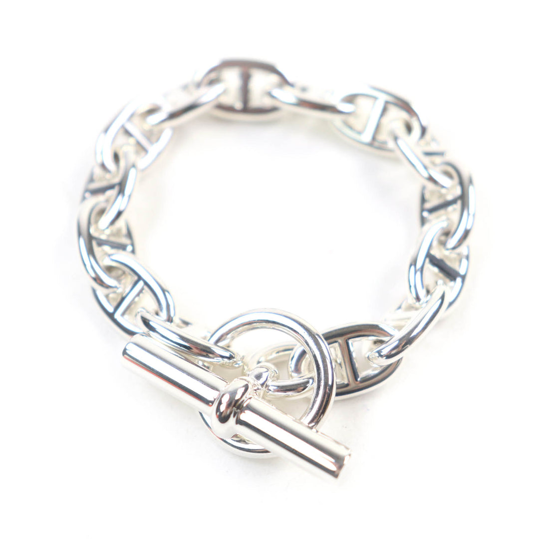 極美品★HERMES エルメス シェーヌダンクルMM 925 14コマ ブレスレット アクセサリー シルバー 箱付き フランス製 重量54.87g レディース