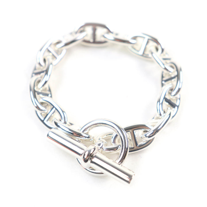 極美品★HERMES エルメス シェーヌダンクルMM 925 14コマ ブレスレット アクセサリー シルバー 箱付き フランス製 重量54.87g レディース