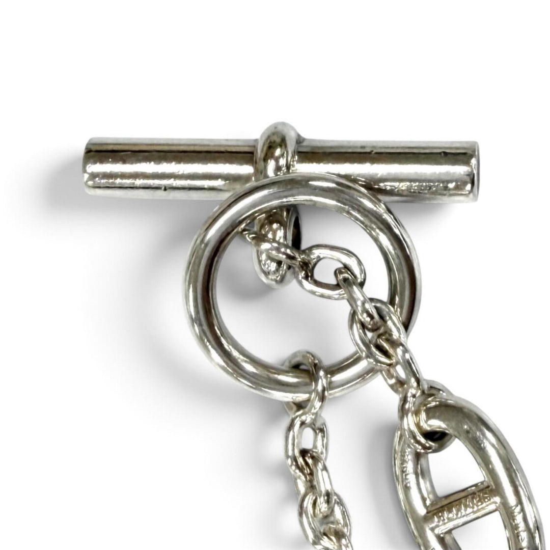 美品★HERMES エルメス 2023年製 AG925 シェーヌダンクル ファランドール ロング ネックレス シルバー イタリア製 重量135.4g レディース