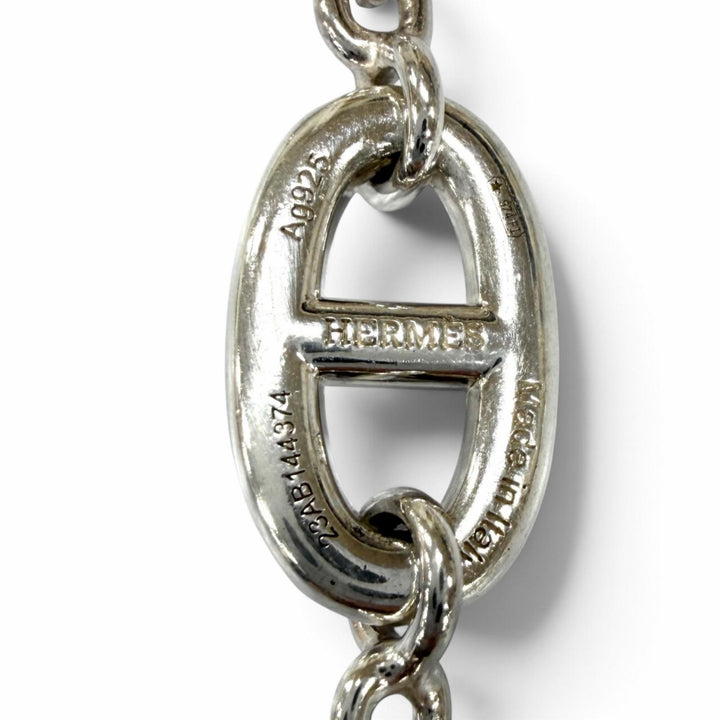 美品★HERMES エルメス 2023年製 AG925 シェーヌダンクル ファランドール ロング ネックレス シルバー イタリア製 重量135.4g レディース