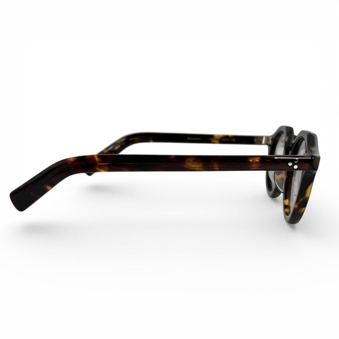 極美品▲EYEVAN アイヴァン MASON べっ甲柄 アイウェア メガネ サングラス ブラウン 48□23 145 度入り 箱・ケース付き 日本製 メンズ