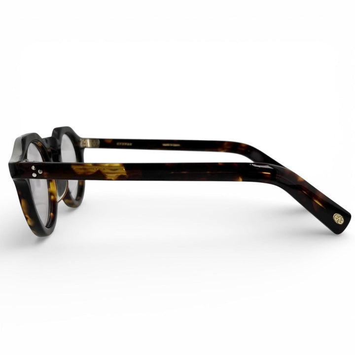 極美品▲EYEVAN アイヴァン MASON べっ甲柄 アイウェア メガネ サングラス ブラウン 48□23 145 度入り 箱・ケース付き 日本製 メンズ