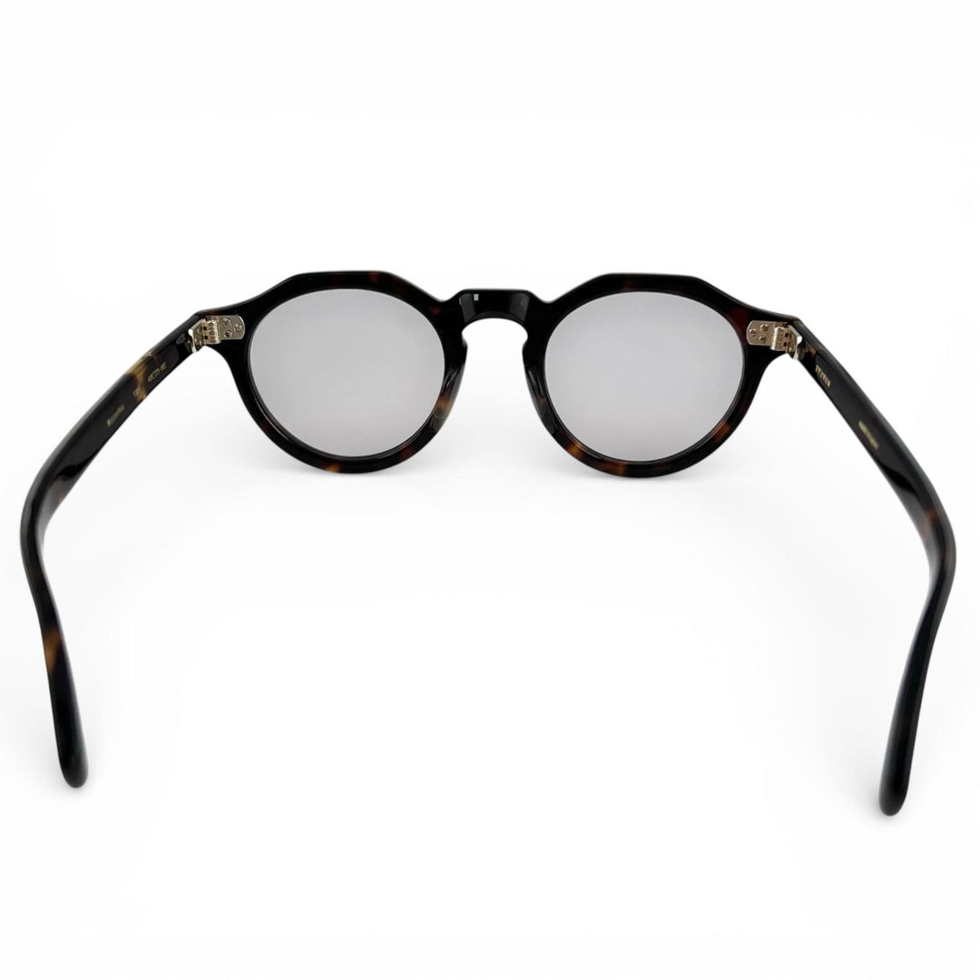 極美品▲EYEVAN アイヴァン MASON べっ甲柄 アイウェア メガネ サングラス ブラウン 48□23 145 度入り 箱・ケース付き 日本製 メンズ