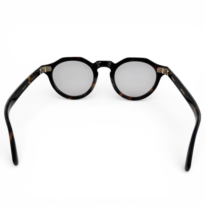 極美品▲EYEVAN アイヴァン MASON べっ甲柄 アイウェア メガネ サングラス ブラウン 48□23 145 度入り 箱・ケース付き 日本製 メンズ