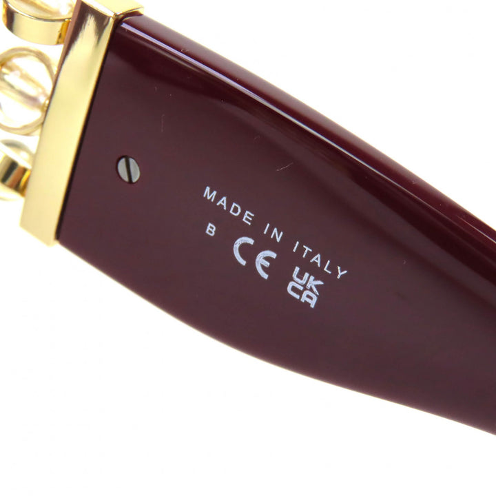 極美品△CHANEL シャネル 5544-A ココマーク オーバル シェイプ アイウェア サングラス バーガンディ ゴールド 53□17 140 デモレンズ