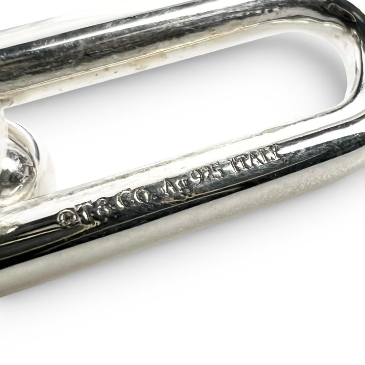 美品▲TIFFANY&amp;Co. ティファニー ハードウェア ダブルロング リンク ピアス AG925 シルバー イタリア製 重量20g レディース