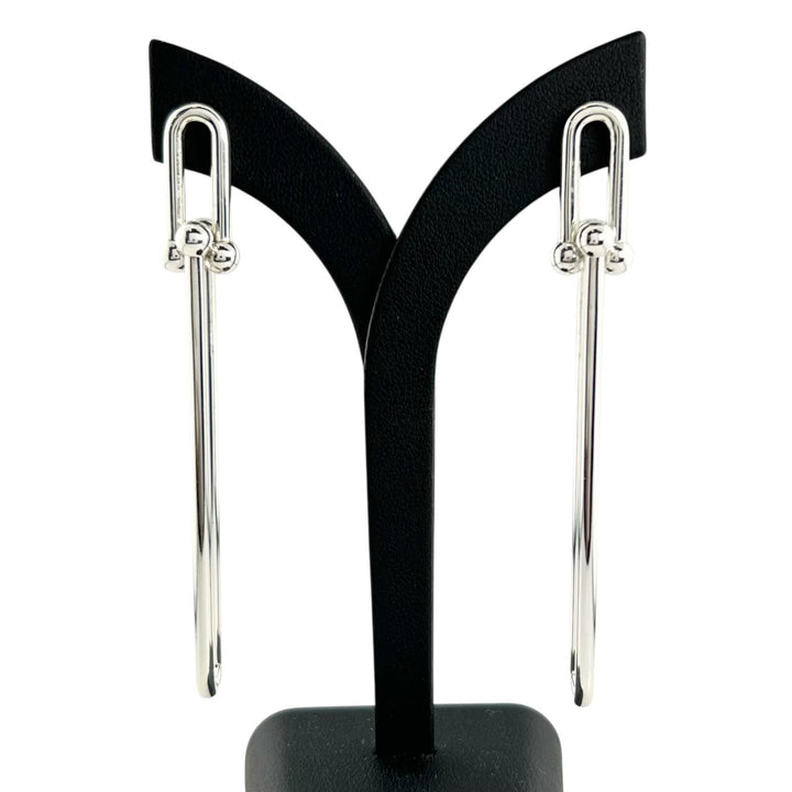 美品▲TIFFANY&amp;Co. ティファニー ハードウェア ダブルロング リンク ピアス AG925 シルバー イタリア製 重量20g レディース