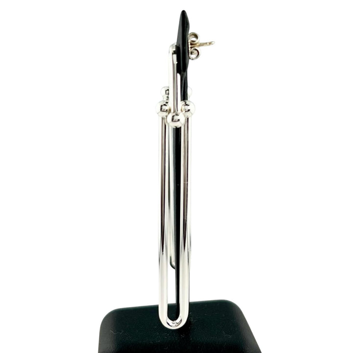 美品▲TIFFANY&amp;Co. ティファニー ハードウェア ダブルロング リンク ピアス AG925 シルバー イタリア製 重量20g レディース
