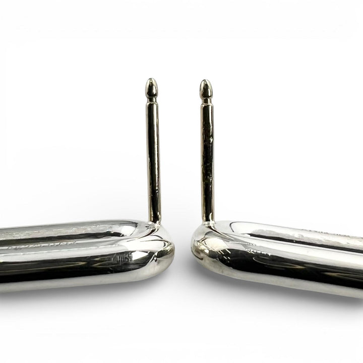 美品▲TIFFANY&amp;Co. ティファニー ハードウェア ダブルロング リンク ピアス AG925 シルバー イタリア製 重量20g レディース