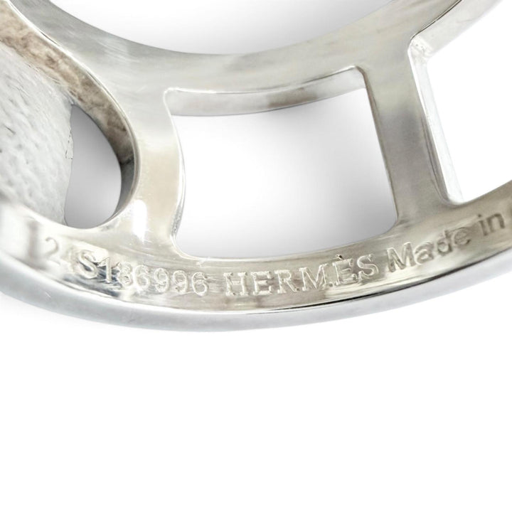 美品△HERMES エルメス 2024年製 エヴァーシェーヌダンクル リング 指輪 AG925 シルバー 50 JP10号 イタリア製 重量5.7g レディース