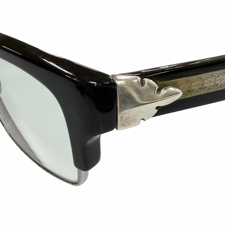 良品▼CHROME HEARTS クロムハーツ MINGUS-A 925 フレアニー カラーレンズ メガネ 眼鏡 アイウェア 54□17-145 度入り 総重量45g メンズ