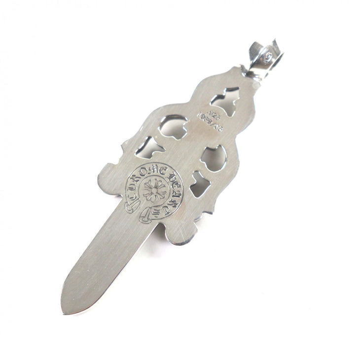美品▼CHROME HEARTS クロムハーツ LARGE DAGGER　ラージダガー 925 ペンダントトップ シルバー 保存袋付き 重量36g メンズ レディース