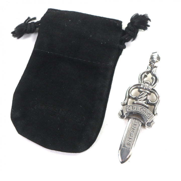 美品▼CHROME HEARTS クロムハーツ LARGE DAGGER　ラージダガー 925 ペンダントトップ シルバー 保存袋付き 重量36g メンズ レディース