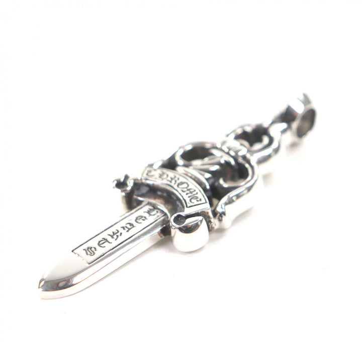 美品▼CHROME HEARTS クロムハーツ LARGE DAGGER　ラージダガー 925 ペンダントトップ シルバー 保存袋付き 重量36g メンズ レディース