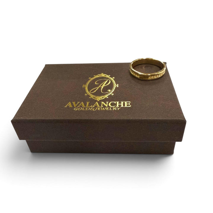 極美品▼AVALANCHE アヴァランチ 10K リング 指輪 ゴールド JP17号 重量3.18g メンズ レディース アクセサリー箱付き