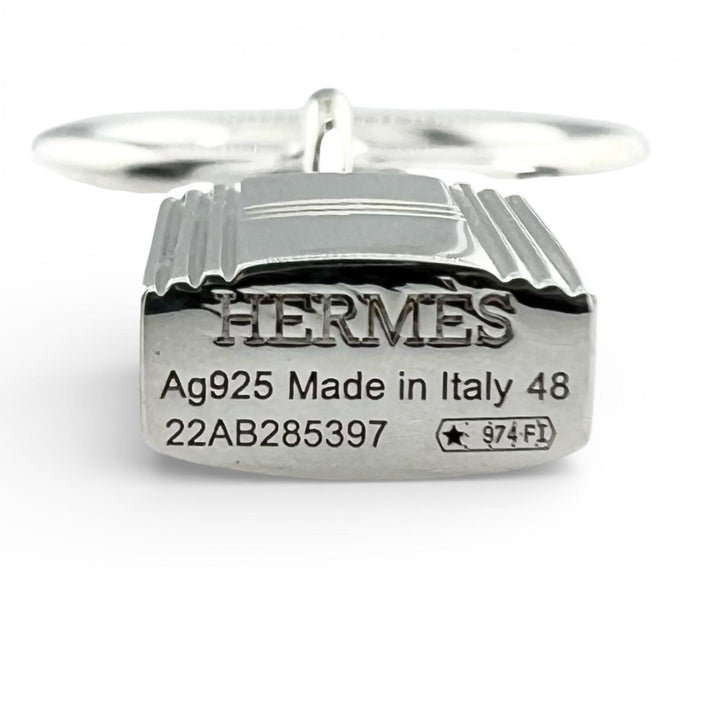 極美品▲HERMES エルメス 2020年製 アミュレット カデナ AG925 リング・指輪 シルバー 48 イタリア製 重量5.2g レディース