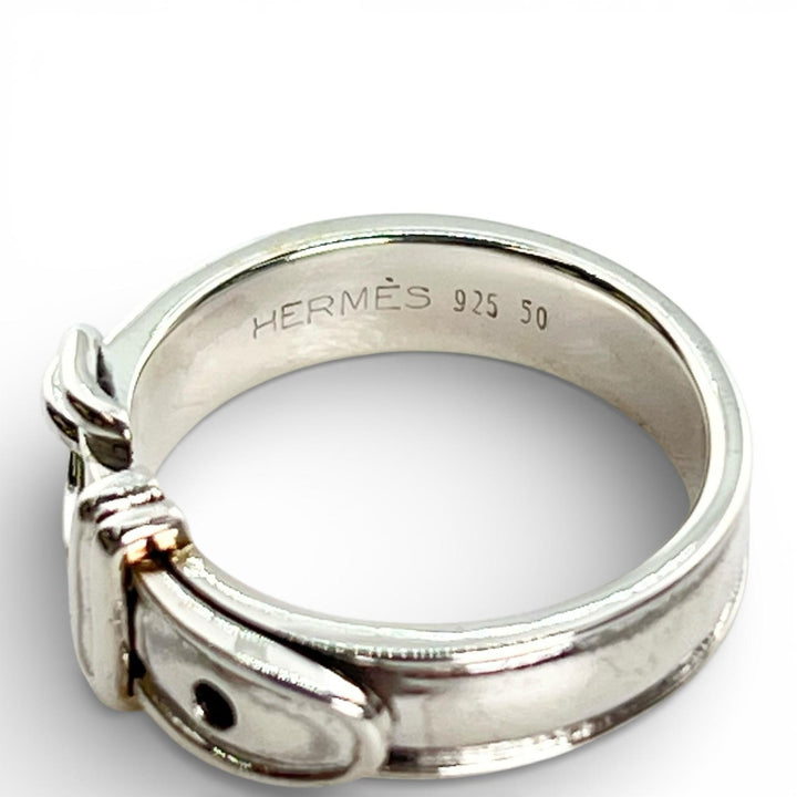 極美品▲HERMES エルメス ヴィンテージ サンチュール リング SV925 リング・指輪 シルバー 50 日本サイズ約10号相当 レディース