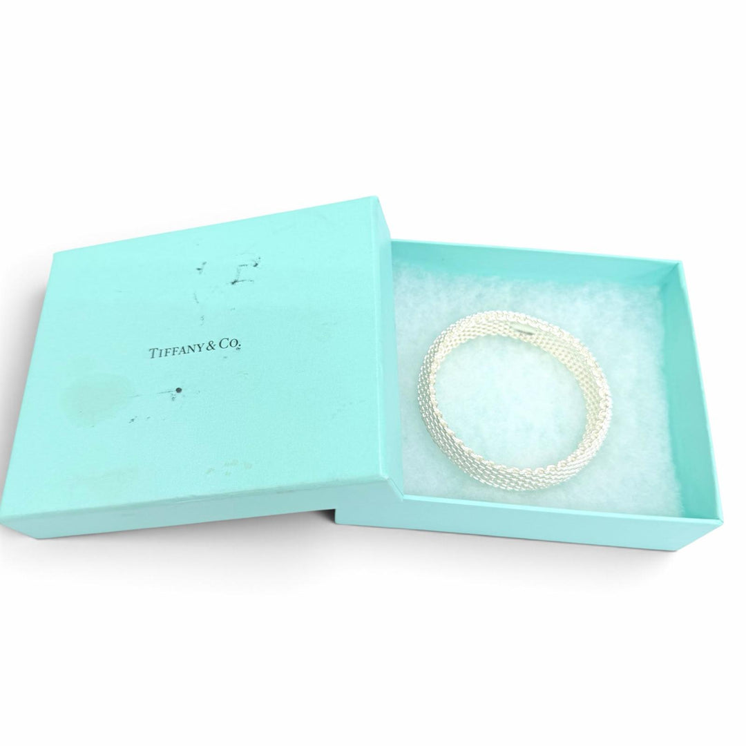 極美品☆TIFFANY&amp;Co. ティファニー サマセット バングル 925 アクセサリー ブレスレット シルバー 重量57.5g レディース 箱付き