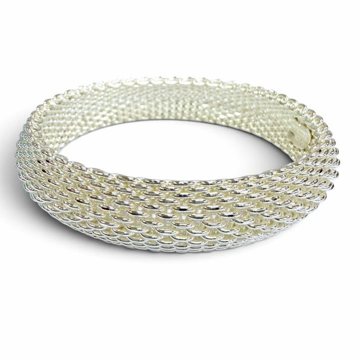 極美品☆TIFFANY&amp;Co. ティファニー サマセット バングル 925 アクセサリー ブレスレット シルバー 重量57.5g レディース 箱付き