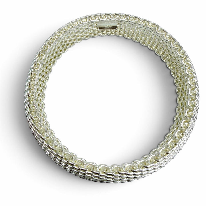 極美品☆TIFFANY&amp;Co. ティファニー サマセット バングル 925 アクセサリー ブレスレット シルバー 重量57.5g レディース 箱付き