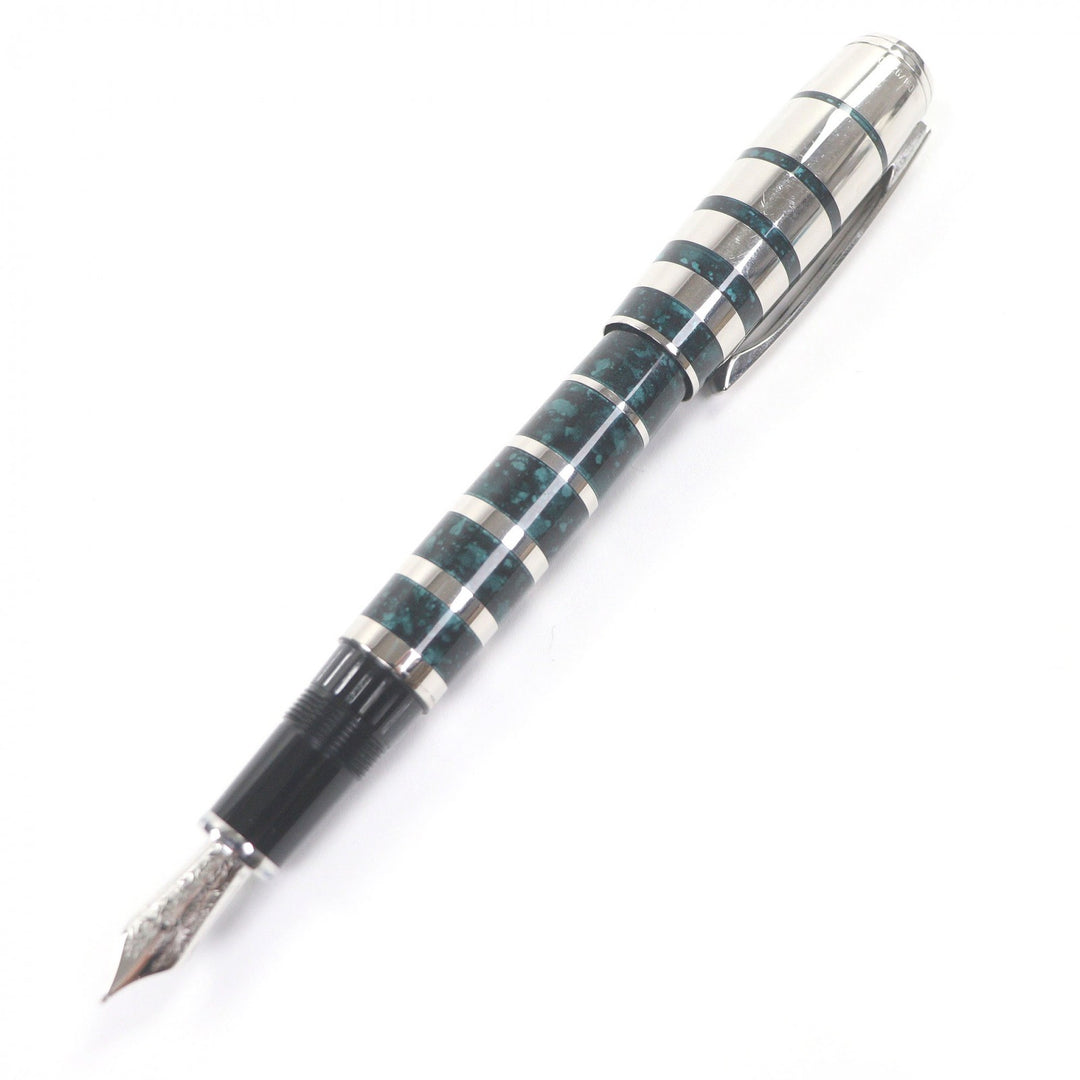 良品□MONTBLANC モンブラン 作家シリーズ 2008 ジョージ･バーナード･ショー ペン先18K Mニブ ストライプ キャップ式 万年筆 ドイツ製