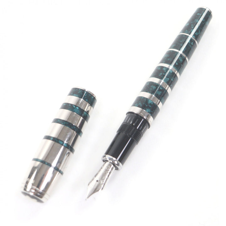 良品□MONTBLANC モンブラン 作家シリーズ 2008 ジョージ･バーナード･ショー ペン先18K Mニブ ストライプ キャップ式 万年筆 ドイツ製