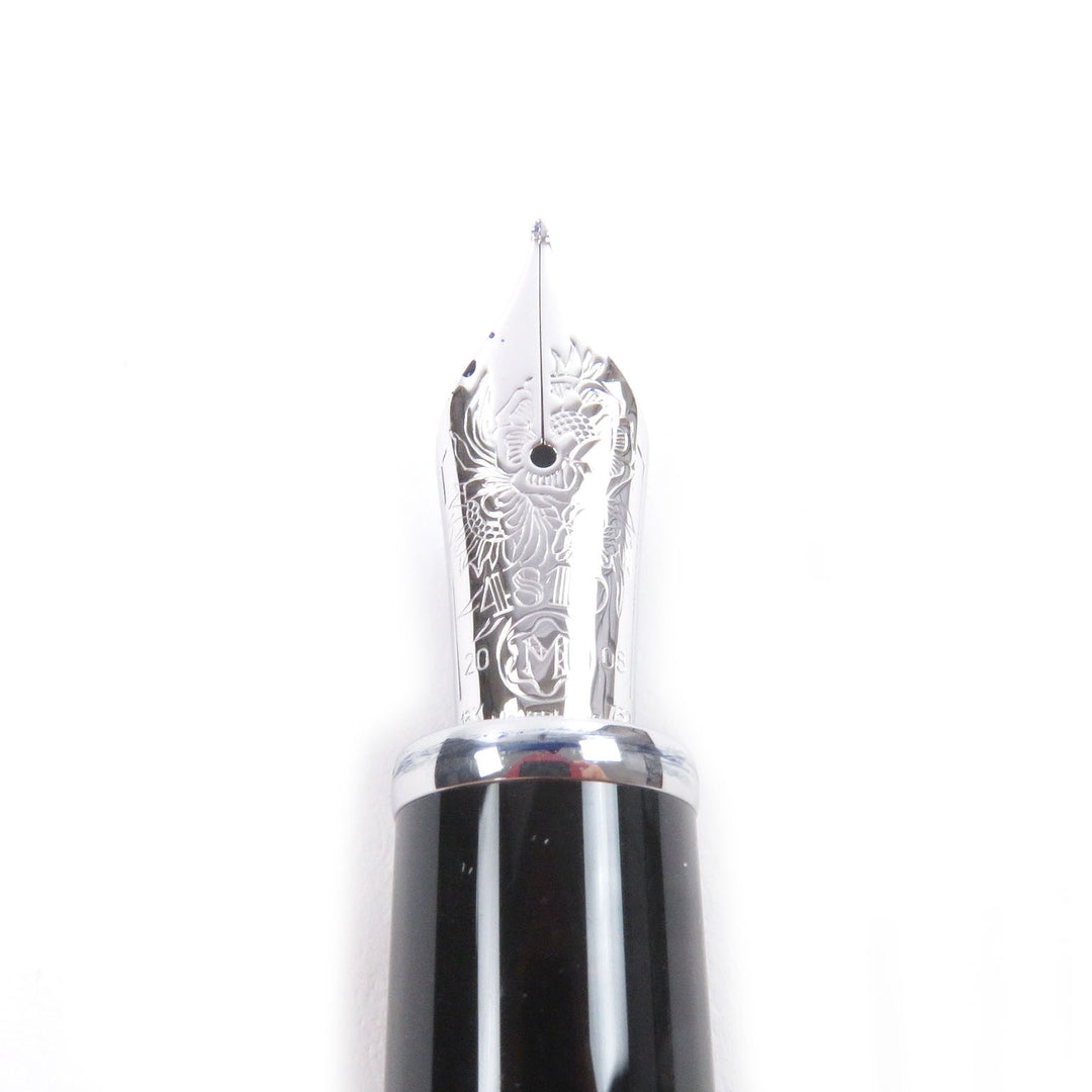 良品□MONTBLANC モンブラン 作家シリーズ 2008 ジョージ･バーナード･ショー ペン先18K Mニブ ストライプ キャップ式 万年筆 ドイツ製