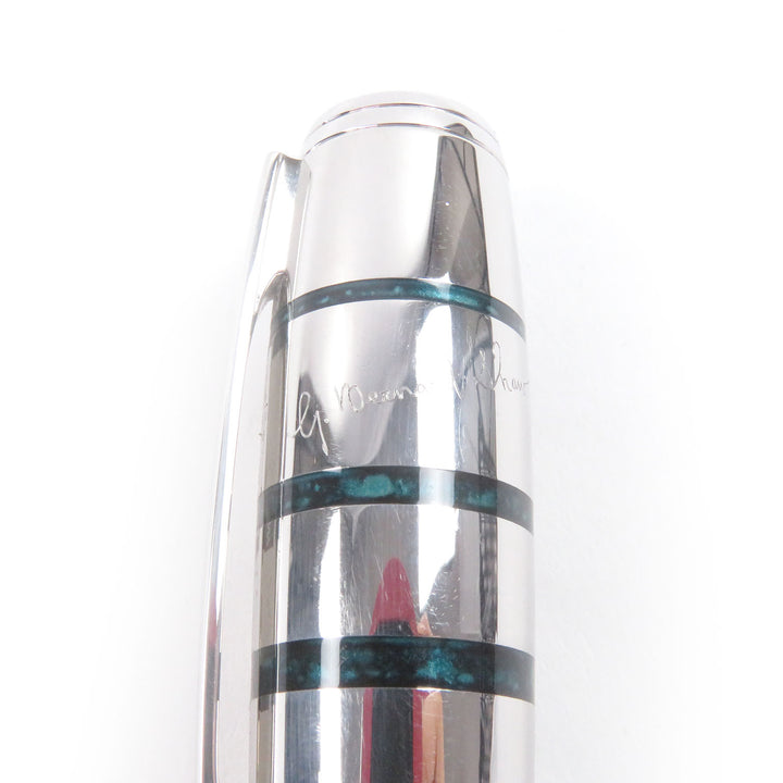 良品□MONTBLANC モンブラン 作家シリーズ 2008 ジョージ･バーナード･ショー ペン先18K Mニブ ストライプ キャップ式 万年筆 ドイツ製