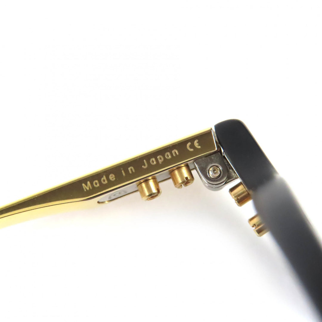 美品△DITA ディータ DRX-2073 ASH アッシュ ボストンシェイプ サングラス アイウェア ブラック ゴールド 47□21 148 日本製 メンズ
