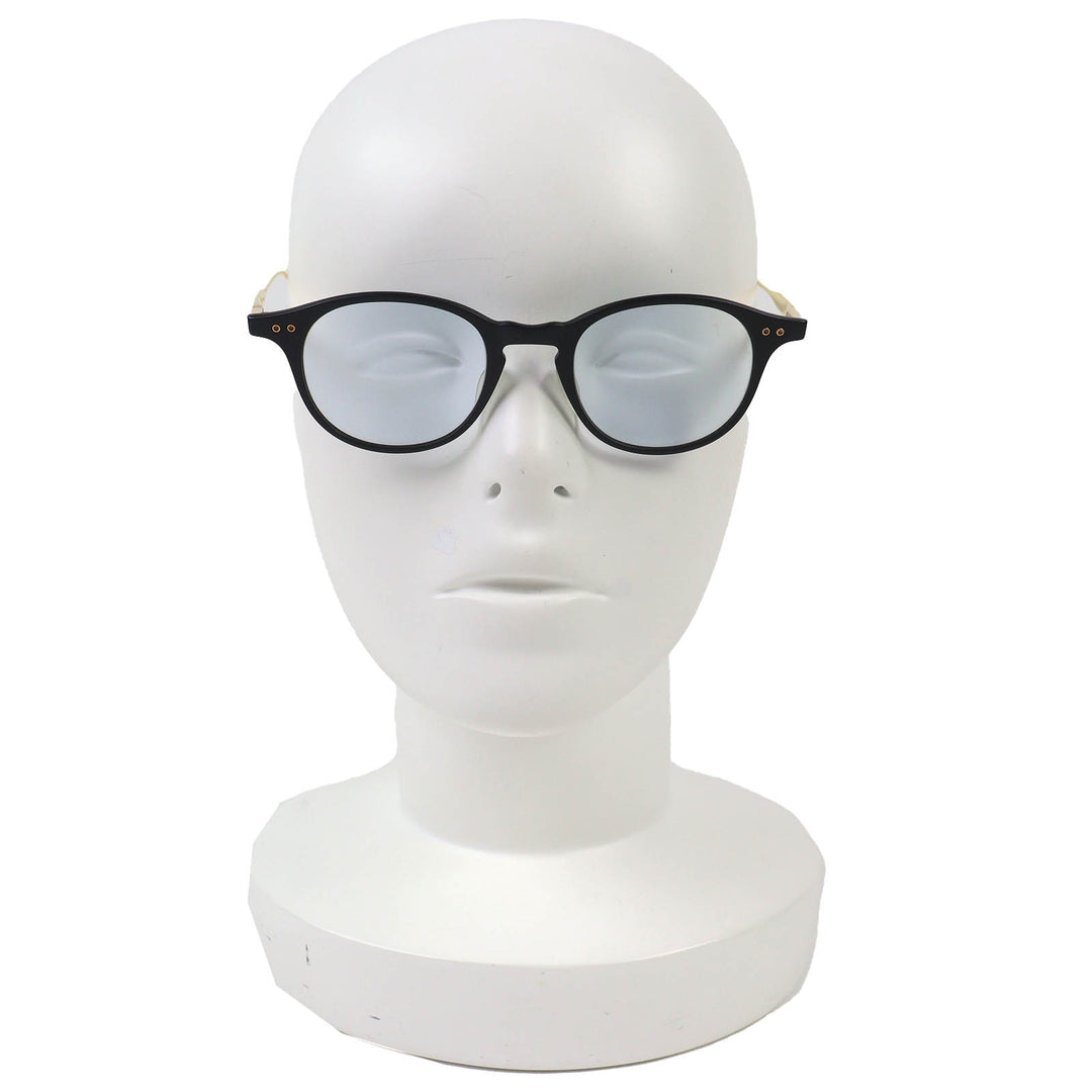 美品△DITA ディータ DRX-2073 ASH アッシュ ボストンシェイプ サングラス アイウェア ブラック ゴールド 47□21 148 日本製 メンズ