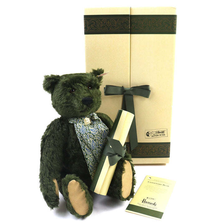 極美品△Steiff シュタイフ 1995年製 ハロッズ・センテナリー・ベア ミュージカルベア オルゴール付き 2000体限定 テディベア ぬいぐるみ