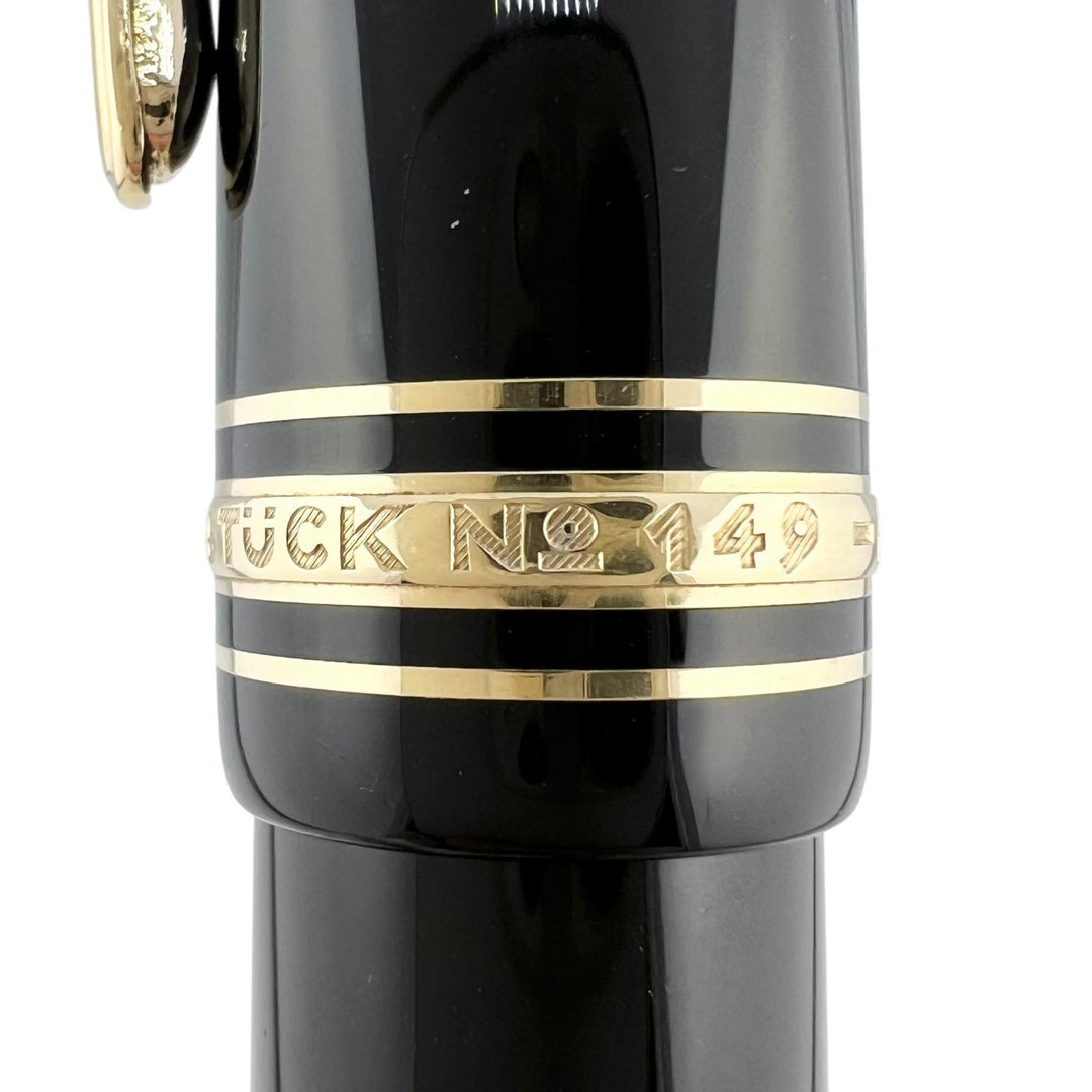 美品▲MONTBLANC モンブラン マイスターシュテュック 149 14K Mニブ ホワイトスター 万年筆 ブラック ゴールド ドイツ製 メンズ