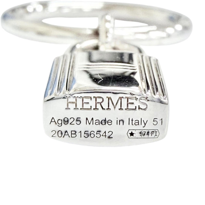 極美品△HERMES エルメス 2020年製 アミュレット カデナ リング 指輪 AG925 シルバー 51（JP11号）イタリア製 重量5.3g レディース