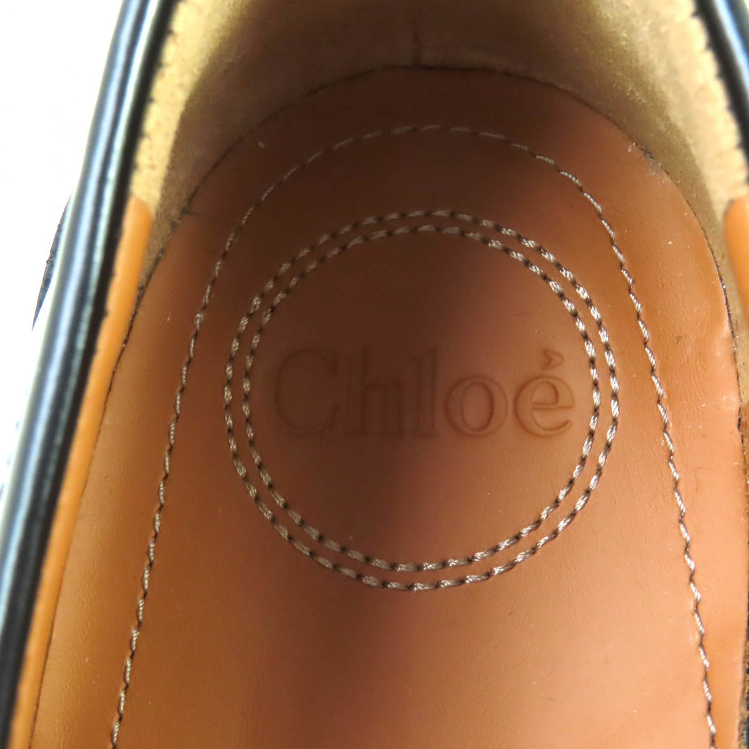 未使用品★Chloe クロエ CHC22A6690600139W JAMIE ジェイミー タッセル付 レザー ローファー ブラック 39 箱・保存袋付き　レディース